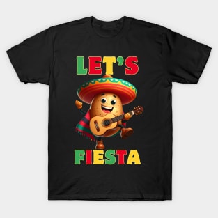 Let's Fiesta Potato Cinco De Mayo Mexican Cute T-Shirt